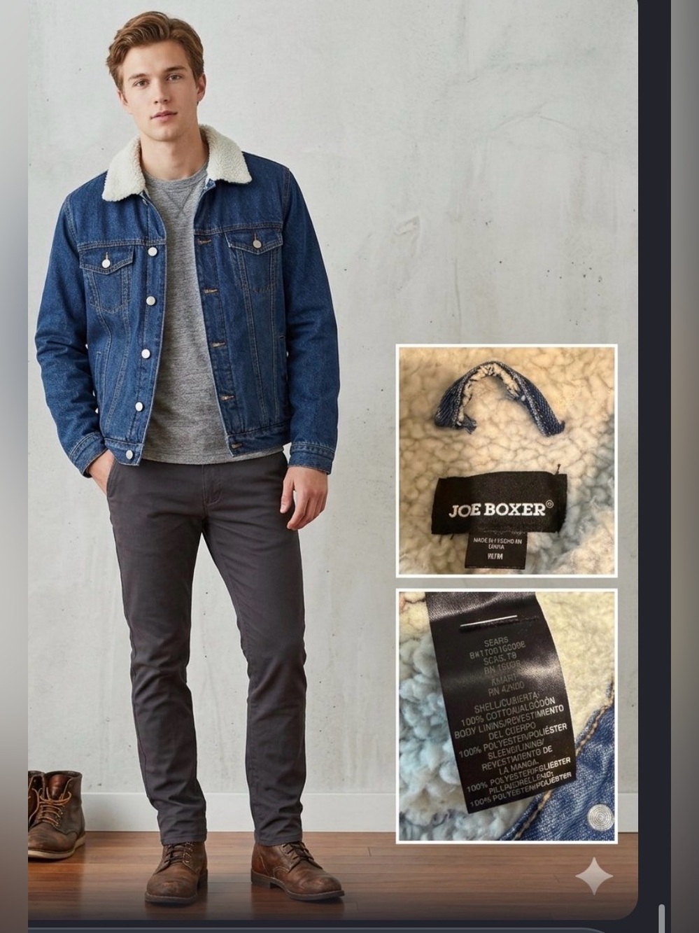 Joe Boxer Men’s Denim Lined Jacket - size M